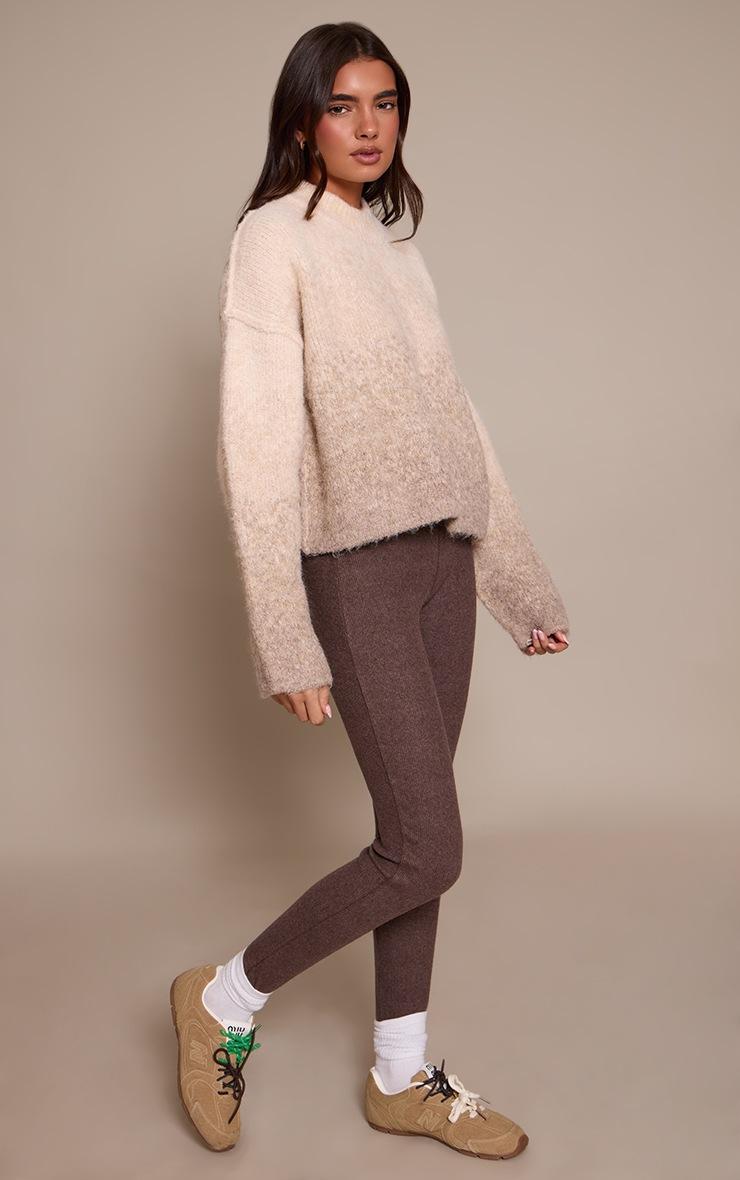 Pretty Little Thing Chocolate Brushed Rib Leggings