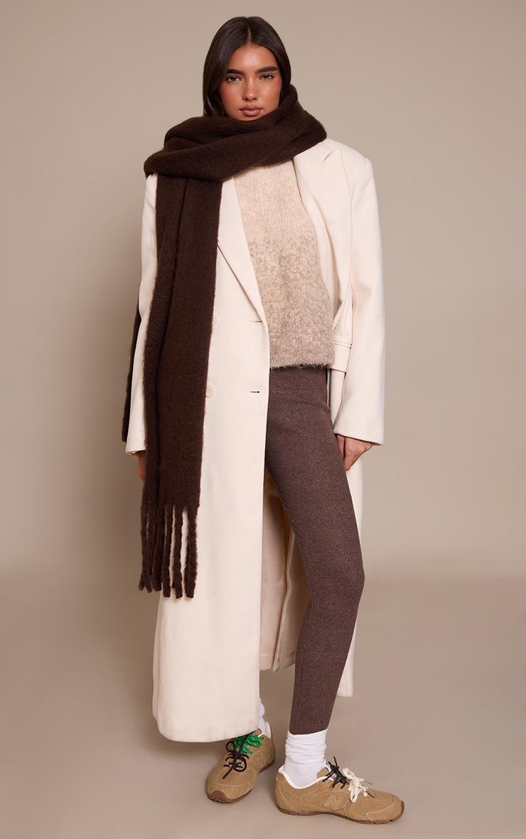 Pretty Little Thing Chocolate Brushed Rib Leggings