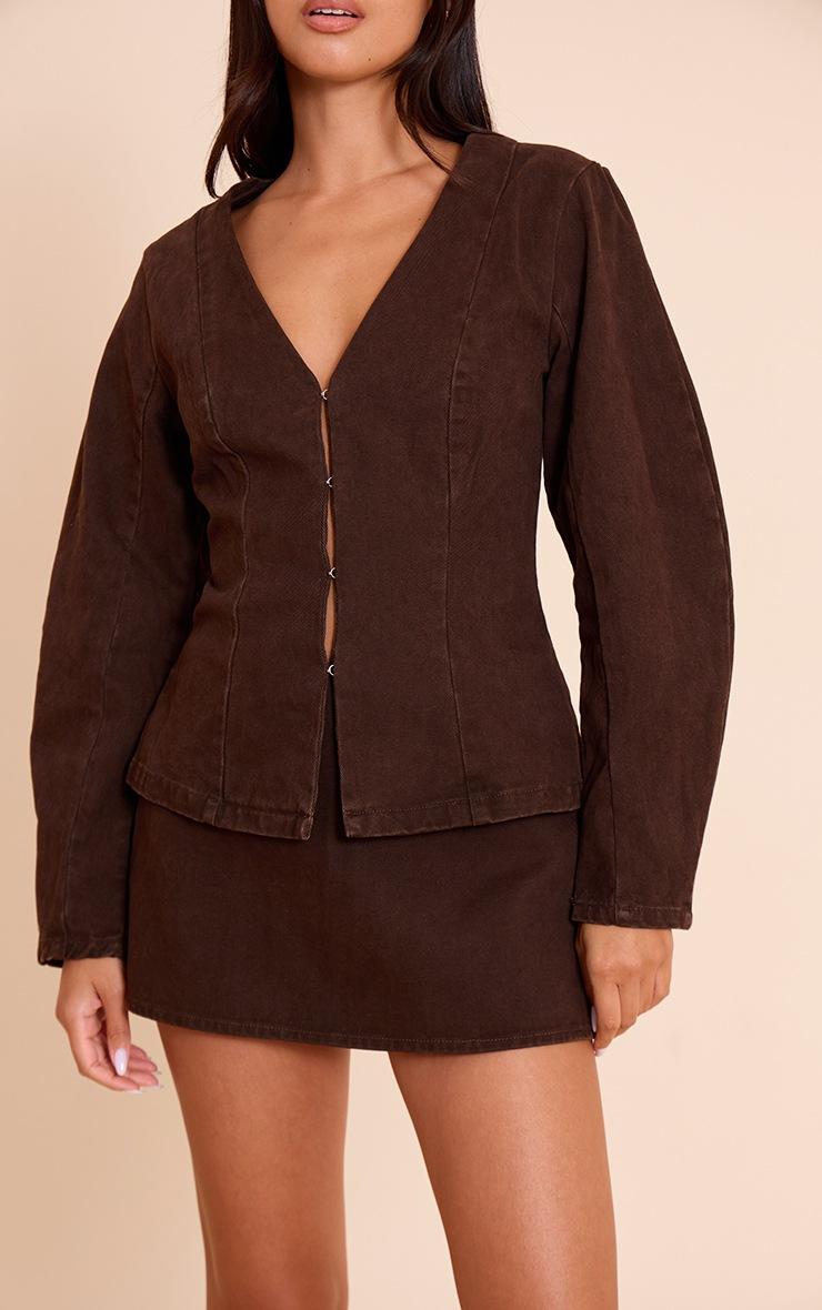 Pretty Little Thing Chocolate Denim Mini Skirt