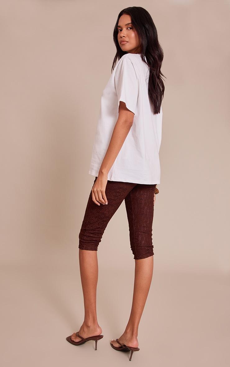 Pretty Little Thing Chocolate Lace Mesh Capris
