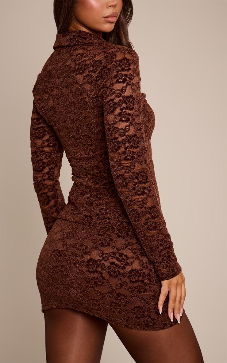 Pretty Little Thing Chocolate Lace Velvet Skirt
