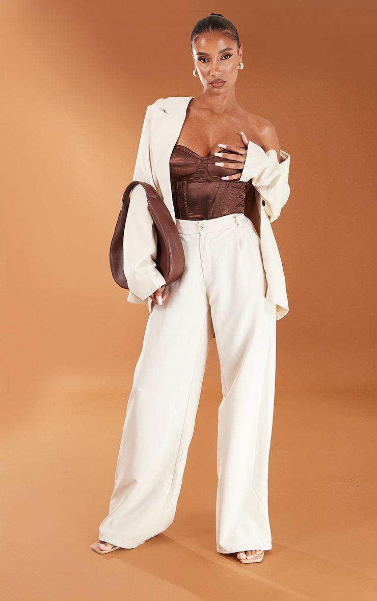 Pretty Little Thing Chocolate Satin Corset