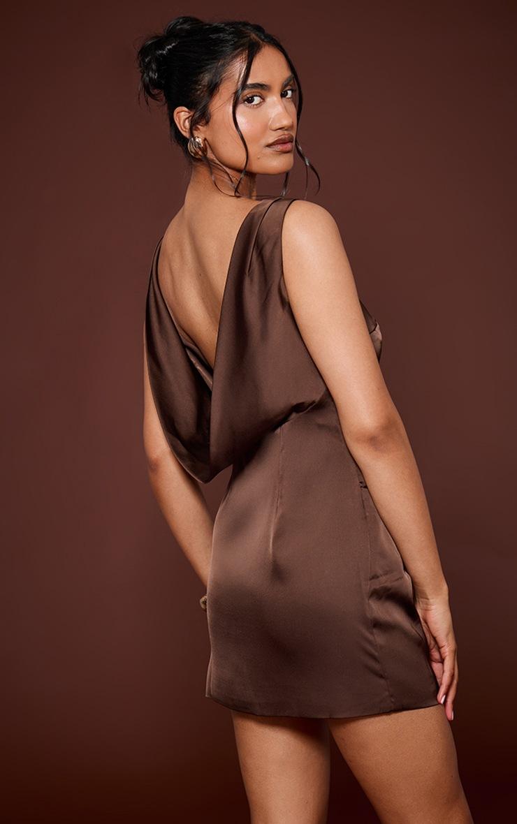 Pretty Little Thing Chocolate Satin Mini Dress