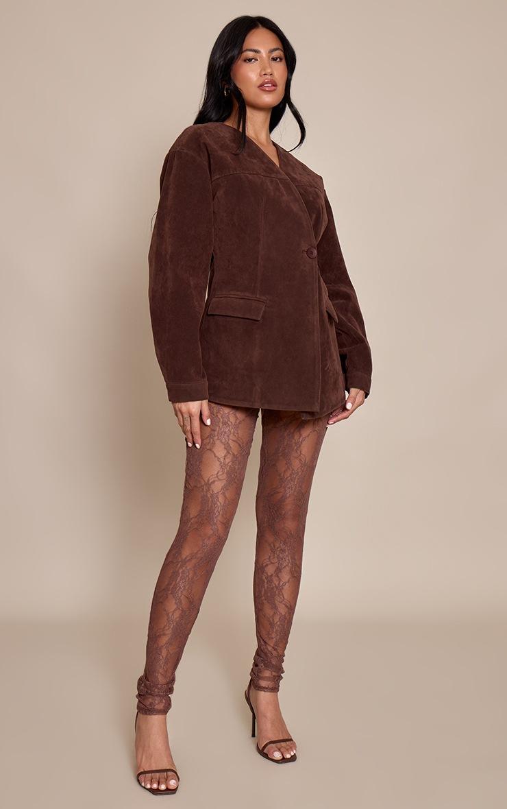 Pretty Little Thing Chocolate Sheer Lace Legging