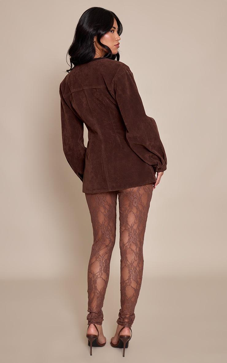 Pretty Little Thing Chocolate Sheer Lace Legging
