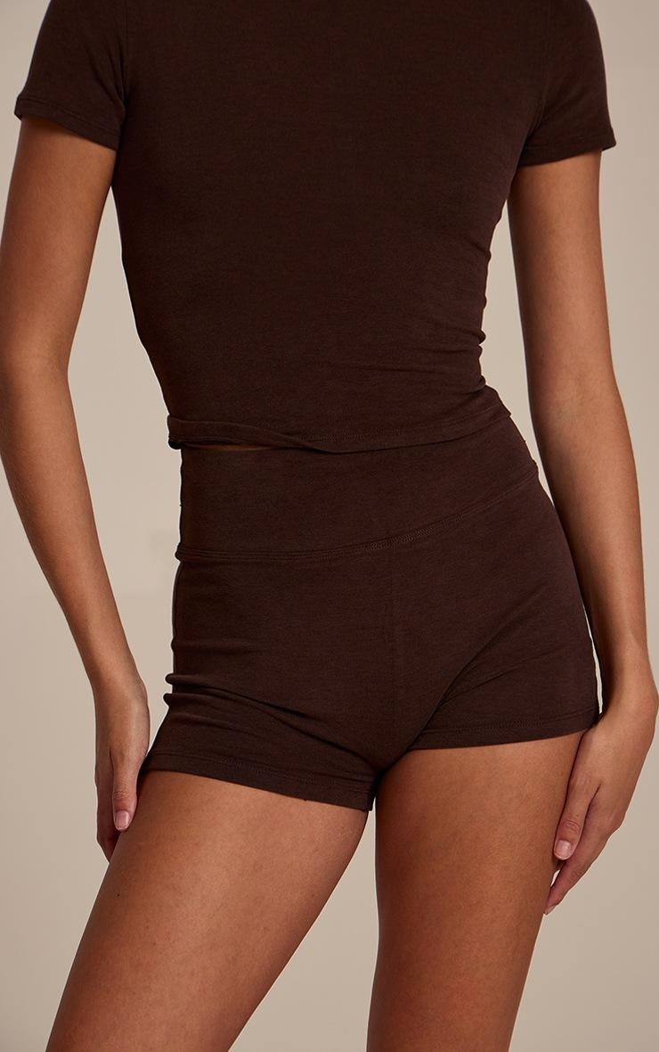 Pretty Little Thing Chocolate Soft Cotton Hot Pant