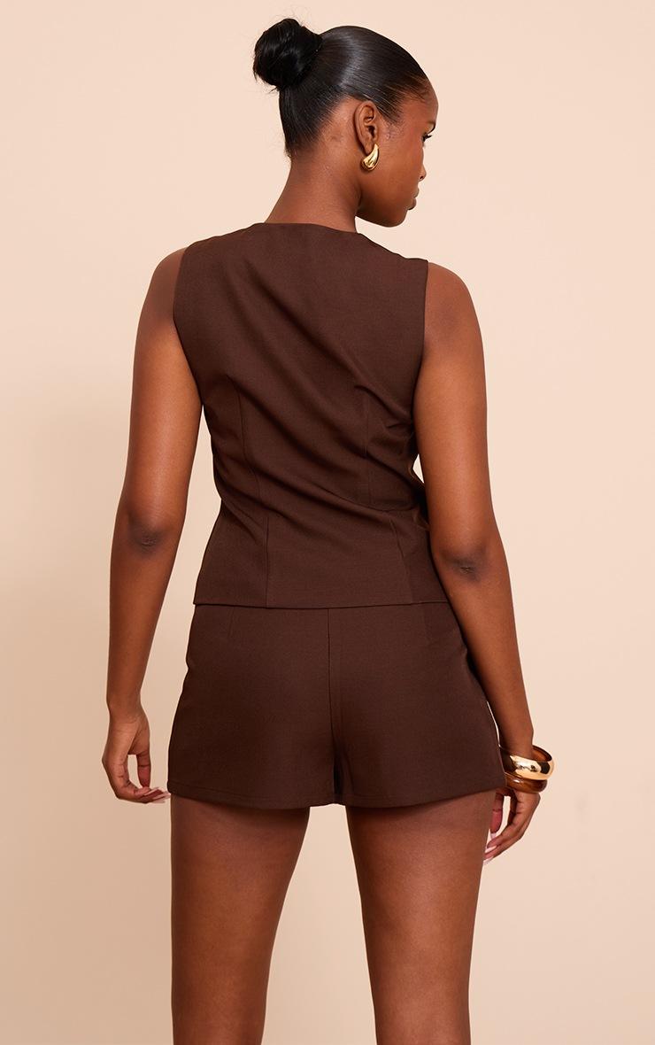 Pretty Little Thing Chocolate Tailored Woven Vest