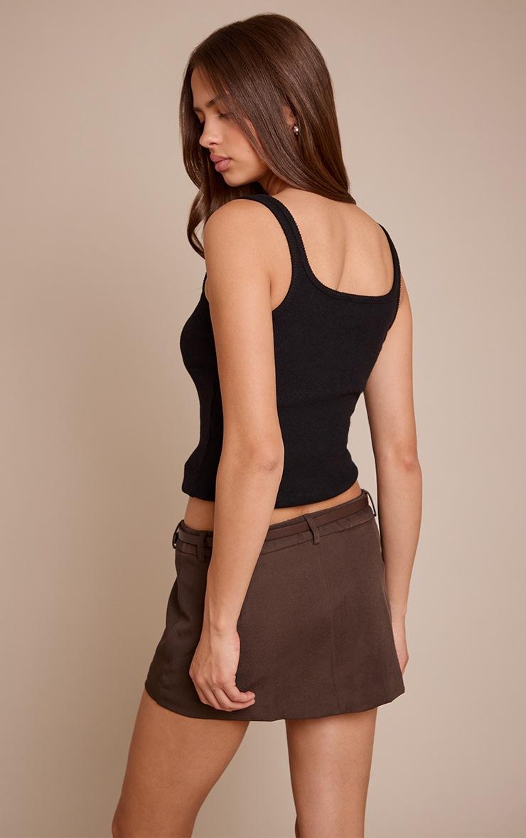 Pretty Little Thing Chocolate Woven Belted Skirt