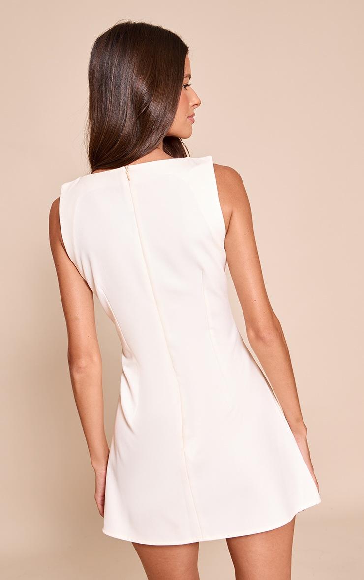 Pretty Little Thing Cream Boat Neck Dress