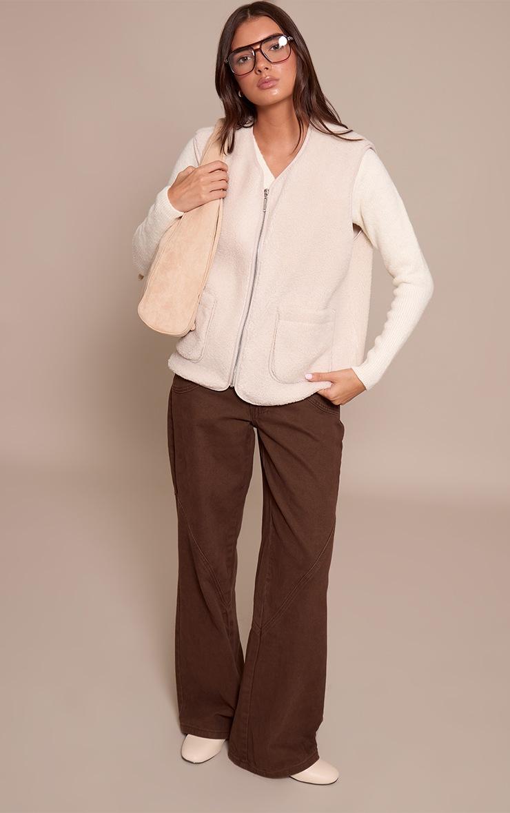 Pretty Little Thing Cream Borg Vest