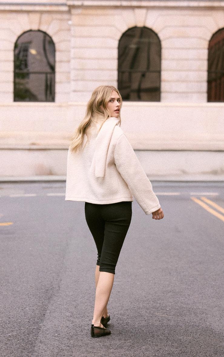 Pretty Little Thing Cream Boucle Scarf Coat