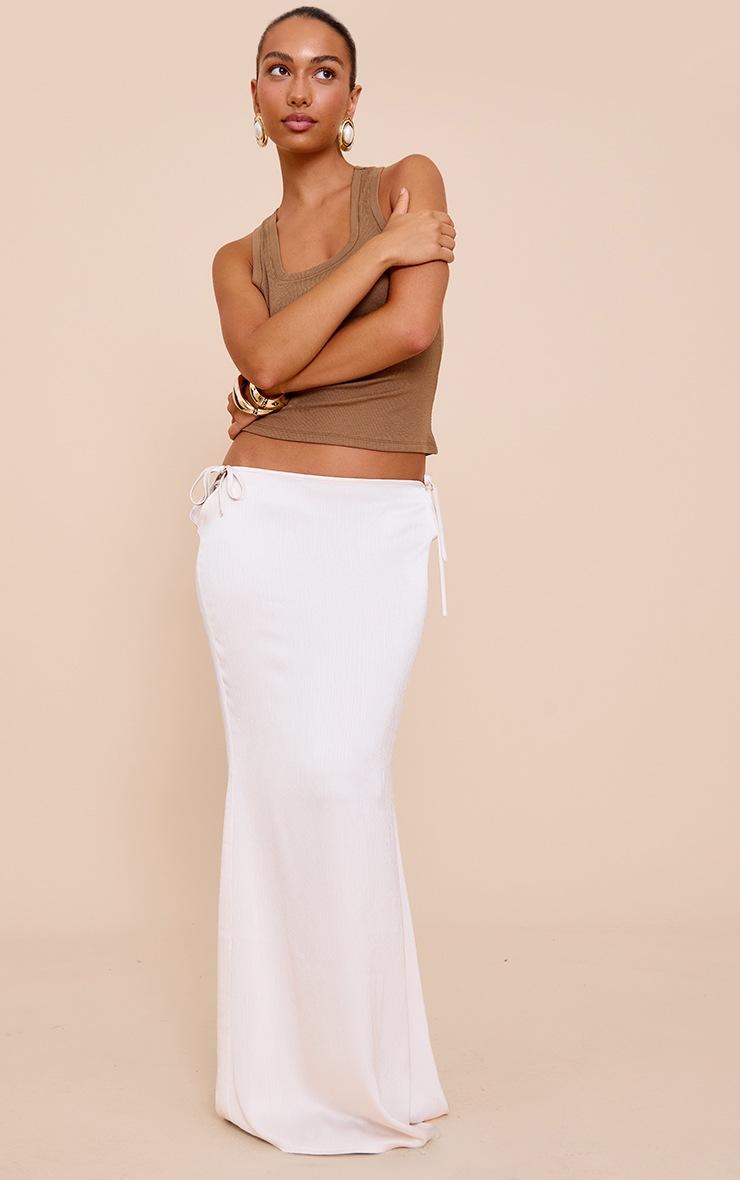 Pretty Little Thing Cream Low Rise Maxi Skirt
