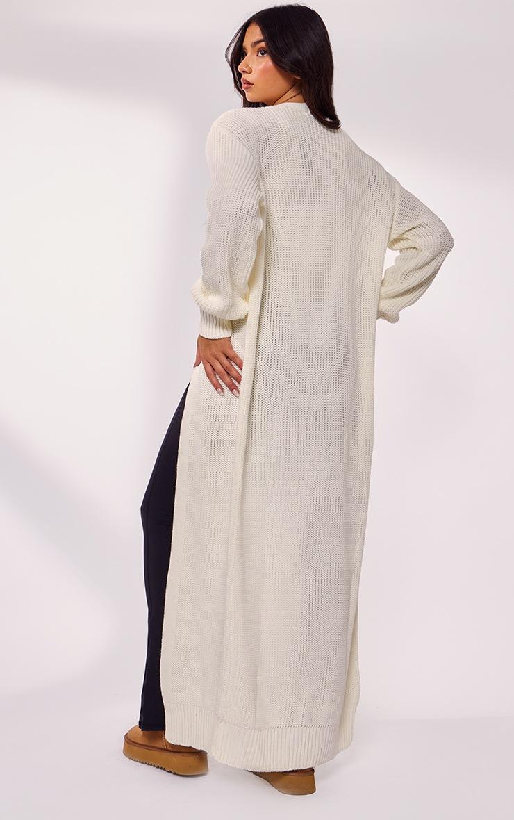 Pretty Little Thing Cream Maxi Knitted Cardigan