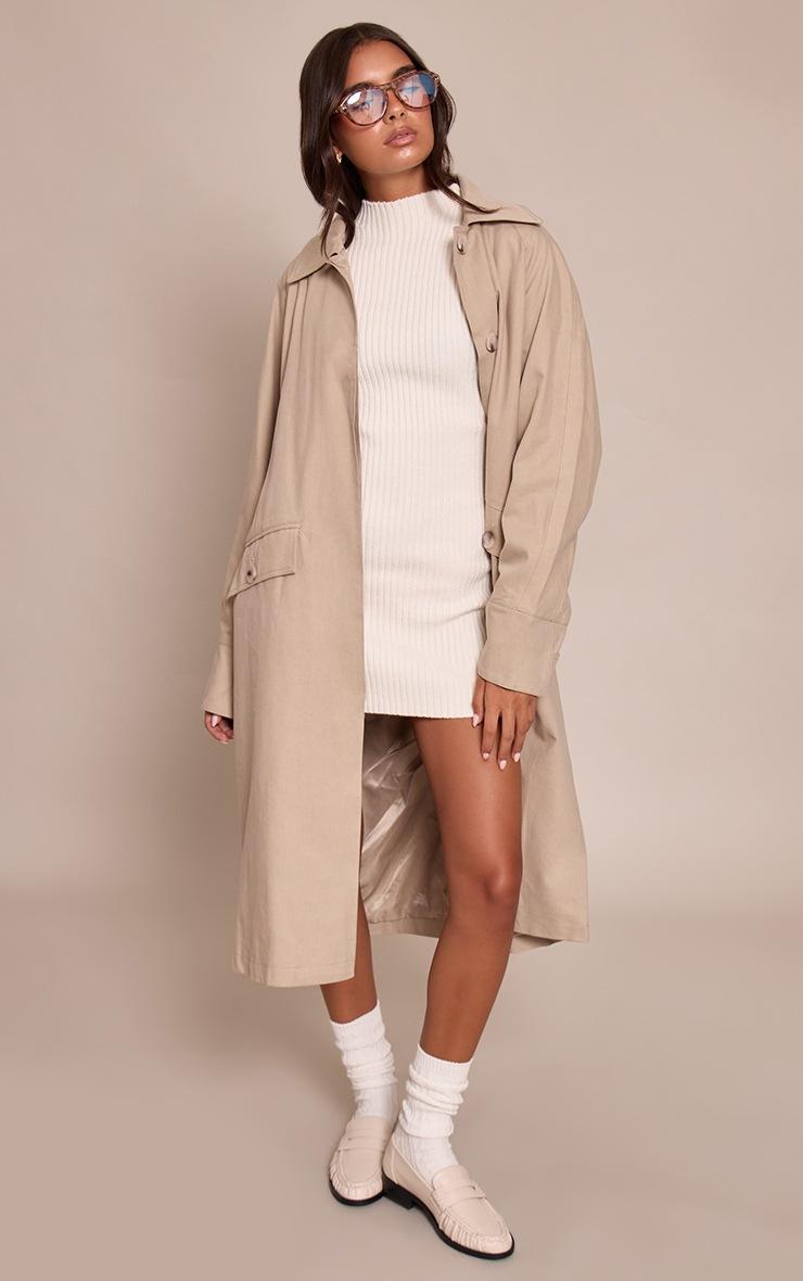 Pretty Little Thing Cream Rib Knitted Dress