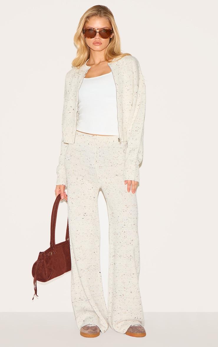 Pretty Little Thing Cream Space Dye Knitted Pants