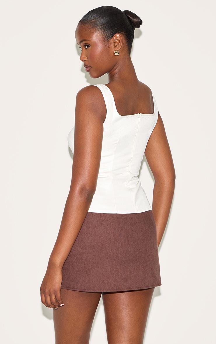 Pretty Little Thing Cream Square Neck Long Top