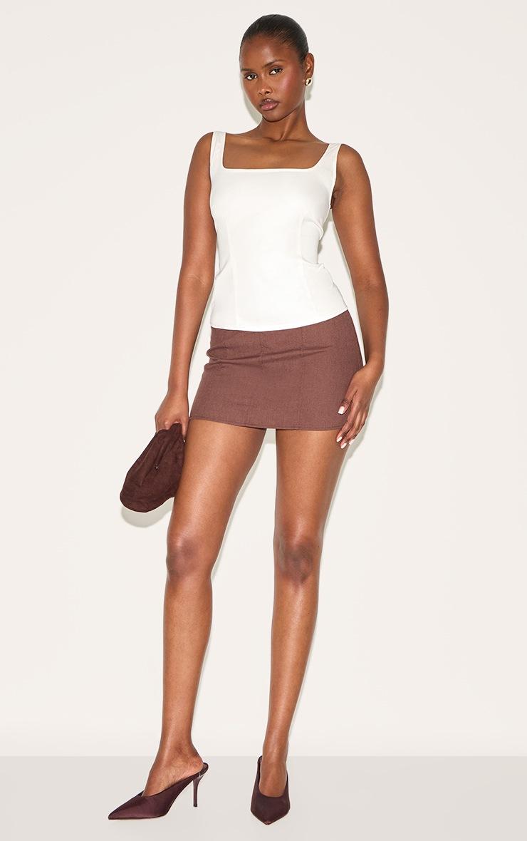 Pretty Little Thing Cream Square Neck Long Top