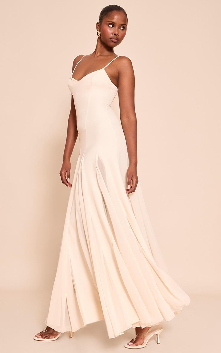 Pretty Little Thing Cream Strappy Maxi Dress