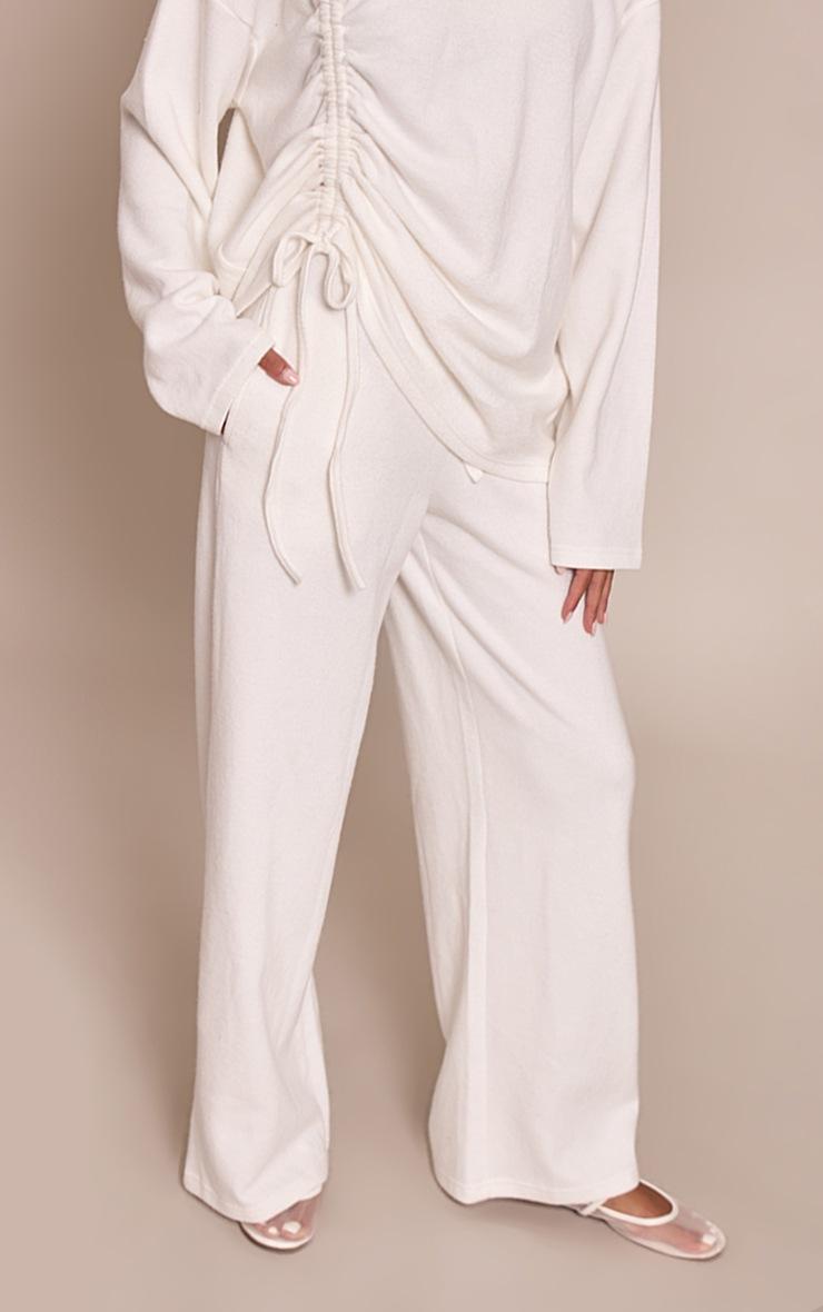 Pretty Little Thing Cream Super Soft Wide Leg Pant