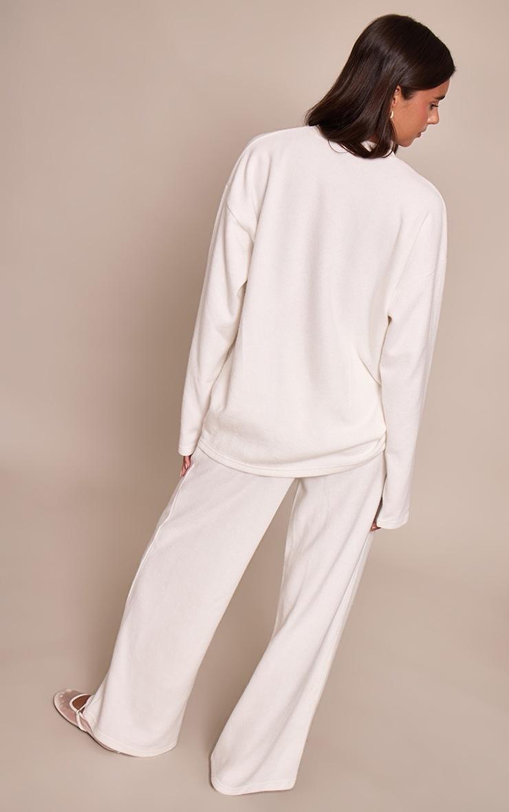 Pretty Little Thing Cream Super Soft Wide Leg Pant