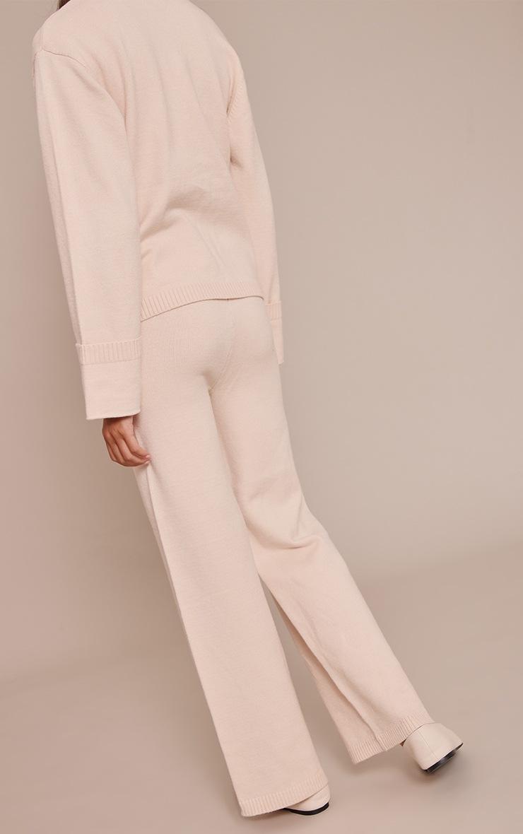 Pretty Little Thing Cream Wide Leg Knit Pant