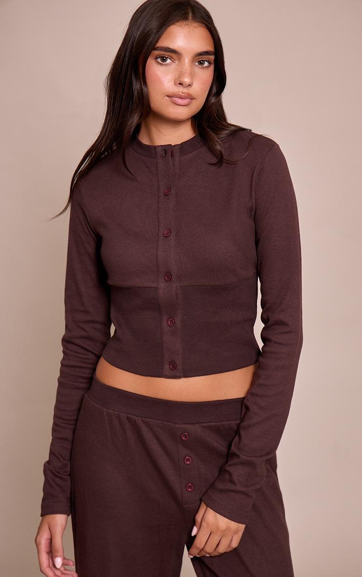 Pretty Little Thing Dark Brown Super Soft Top