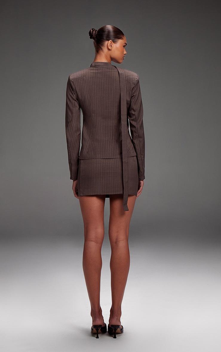 Pretty Little Thing Dark Grey Pinstripe Mini Skirt