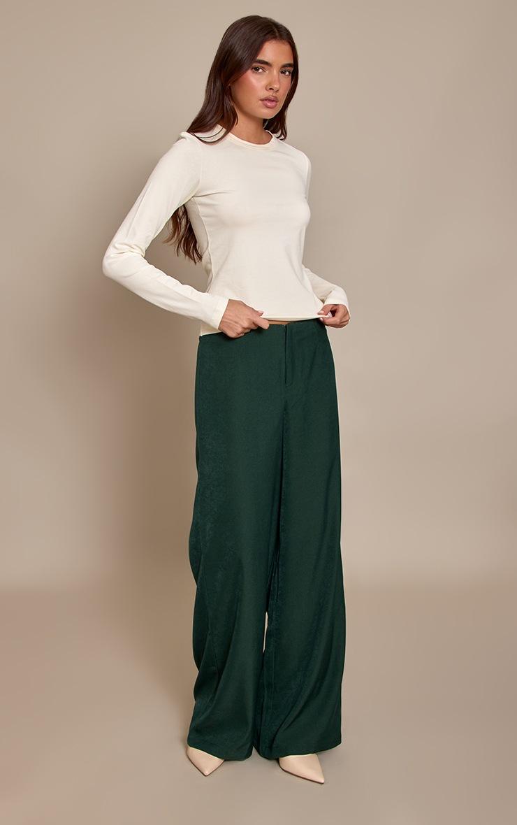 Pretty Little Thing Forest Green Wide Leg Pants