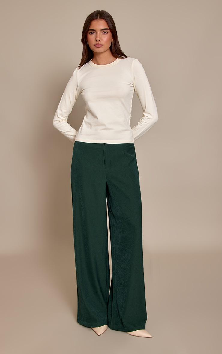 Pretty Little Thing Forest Green Wide Leg Pants