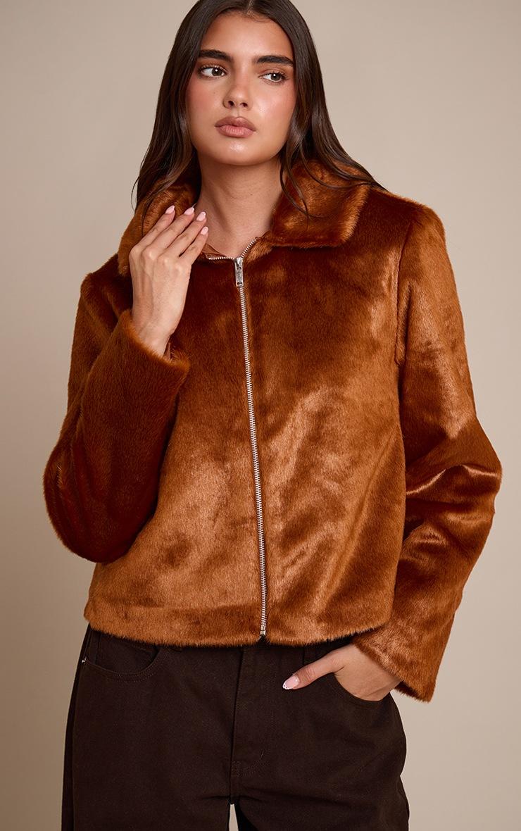 Pretty Little Thing Fox Red Short Faux Fur Jacket