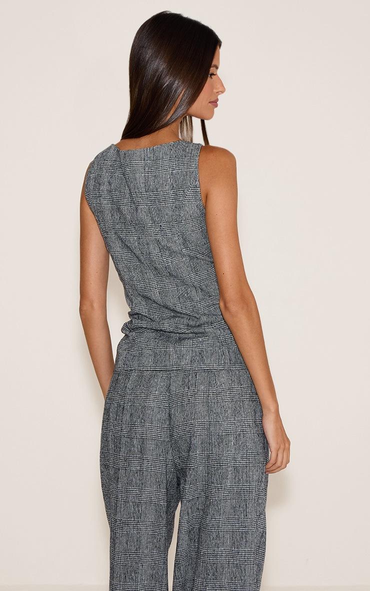 Pretty Little Thing Grey Checked Woven Vest