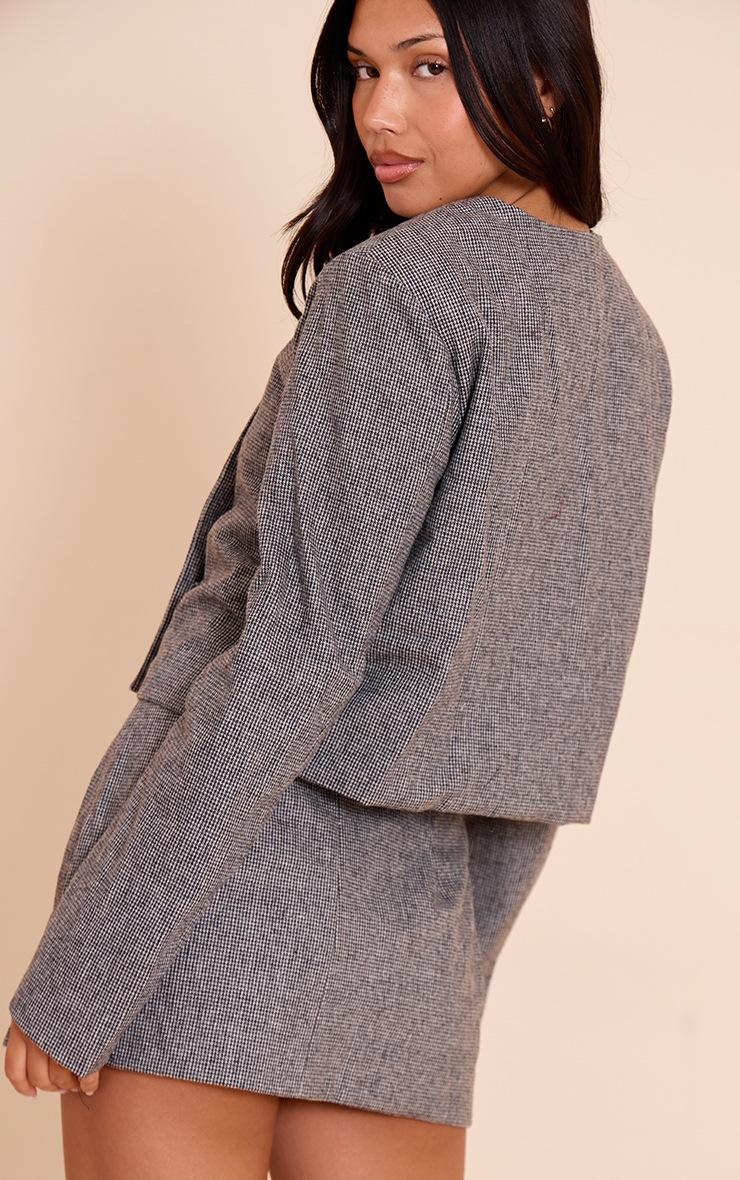 Pretty Little Thing Grey Dogtooth Print Mini Skirt