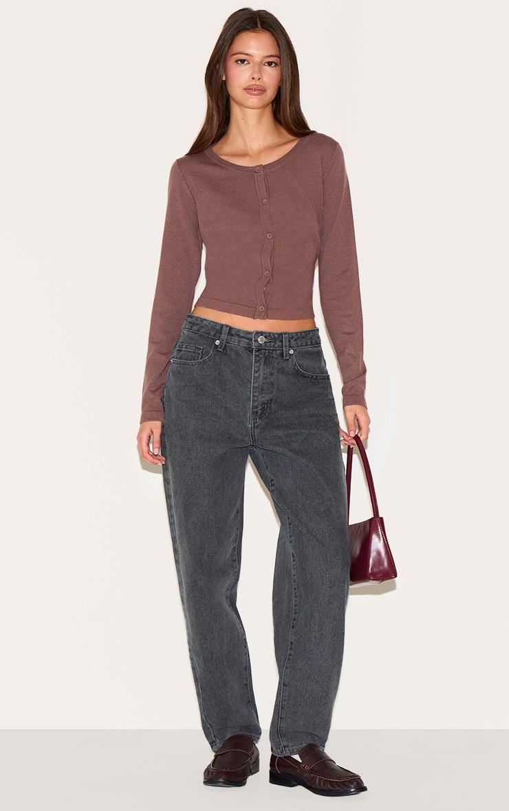 Pretty Little Thing Grey High Waist Mom Jeans