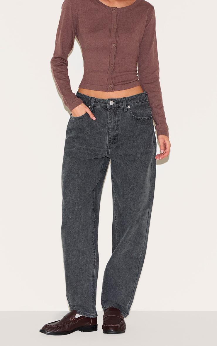 Pretty Little Thing Grey High Waist Mom Jeans