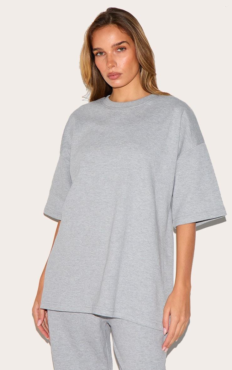 Pretty Little Thing Grey Jersey Oversized T-shirt