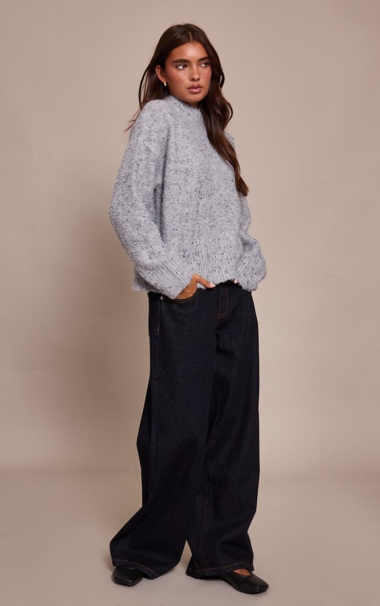 Pretty Little Thing Grey Marl Oversized Sweater