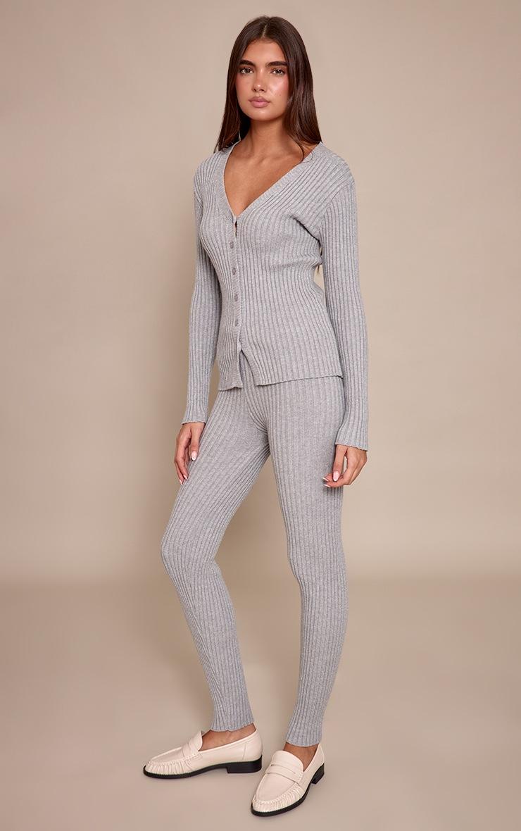 Pretty Little Thing Grey Ribbed Knitted Legging