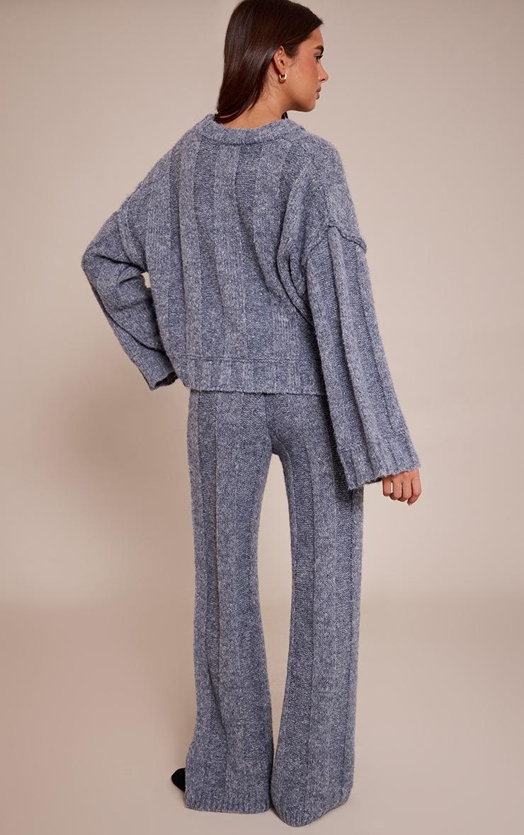 Pretty Little Thing Grey Thick Rib Knitted Pant