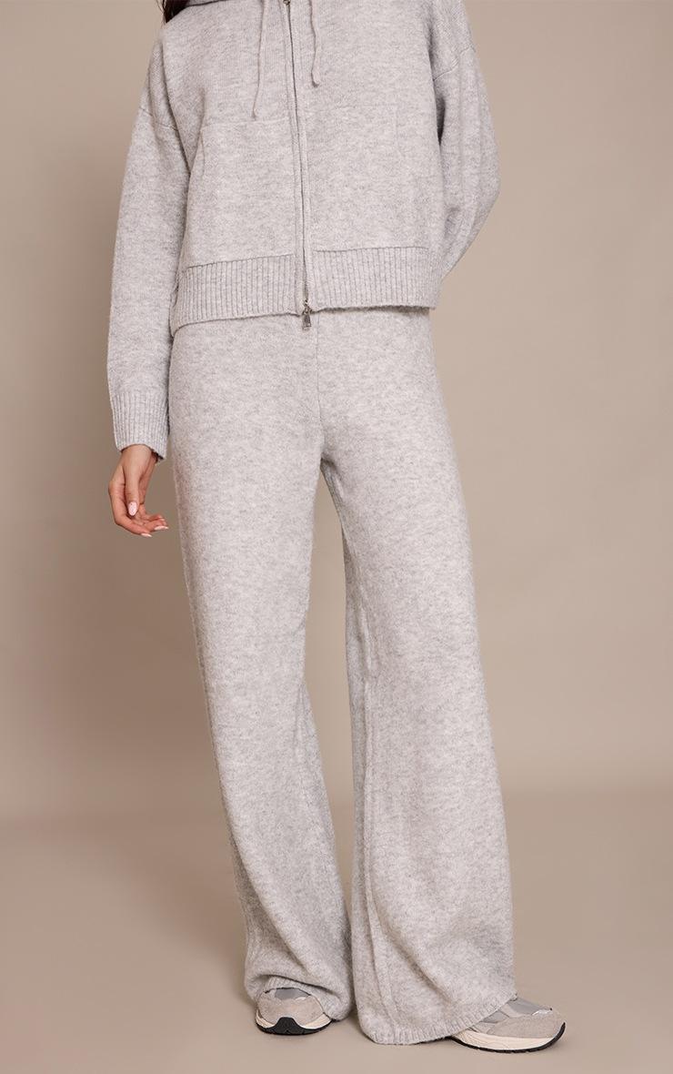 Pretty Little Thing Grey Wide Leg Knitted Pants