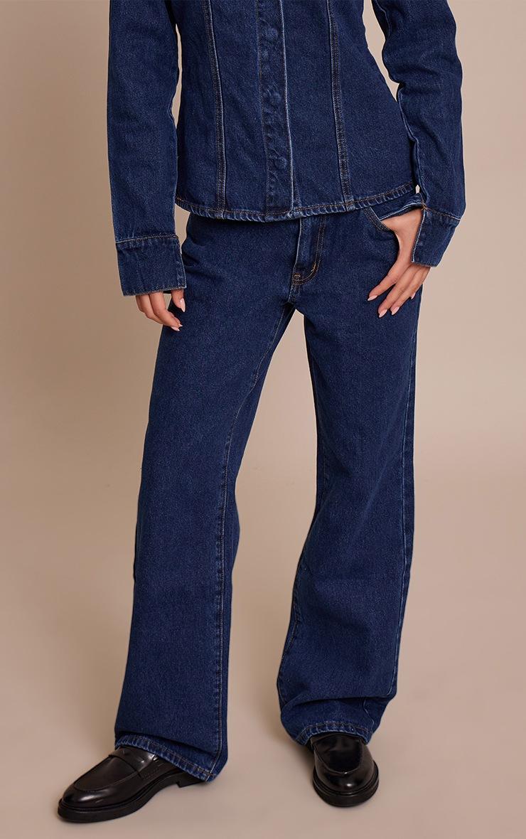 Pretty Little Thing Indigo High Waist Straight Leg