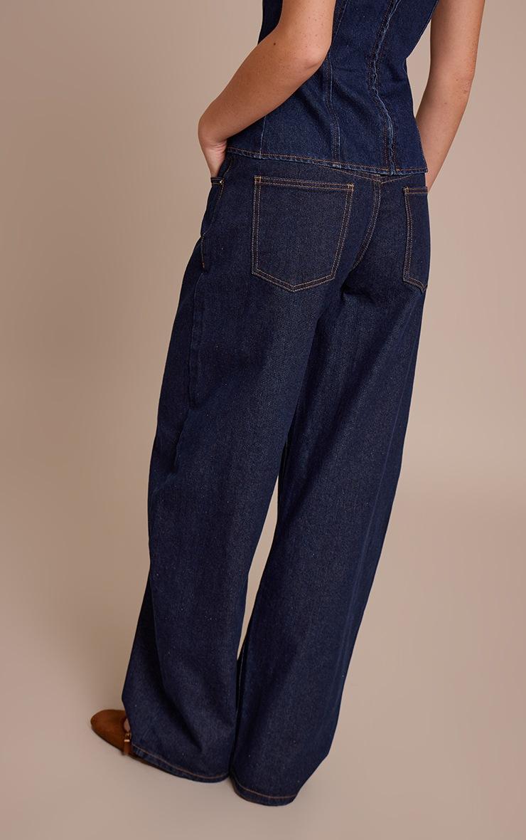 Pretty Little Thing Indigo Low Rise Barrel Jeans