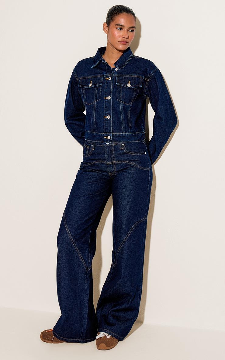 Pretty Little Thing Indigo Slim Fit Denim Jacket