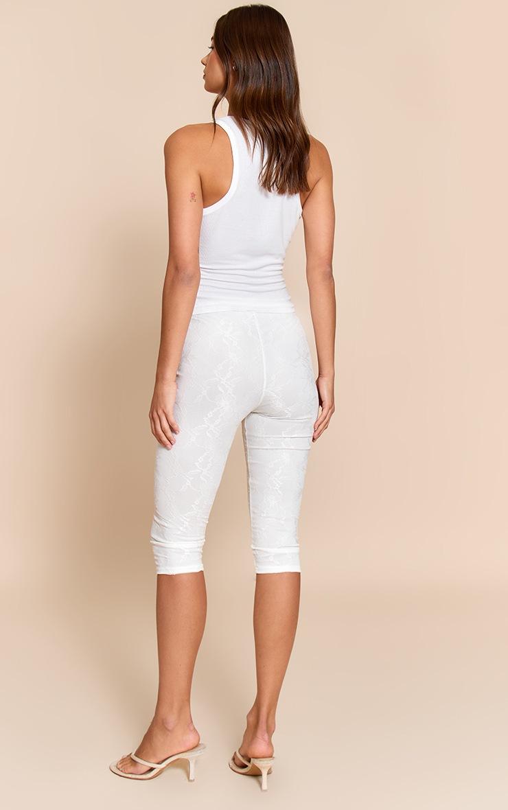 Pretty Little Thing Ivory Lace Mesh Capris