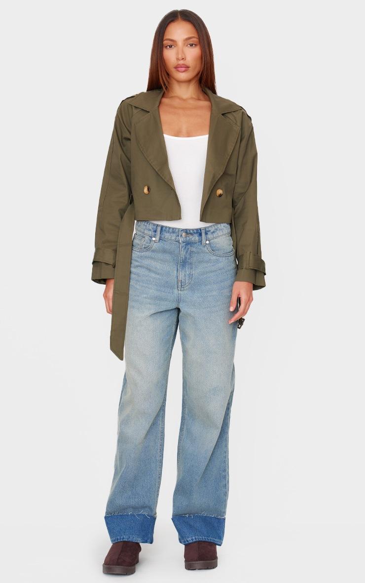 Pretty Little Thing Khaki Cropped Trench Coat