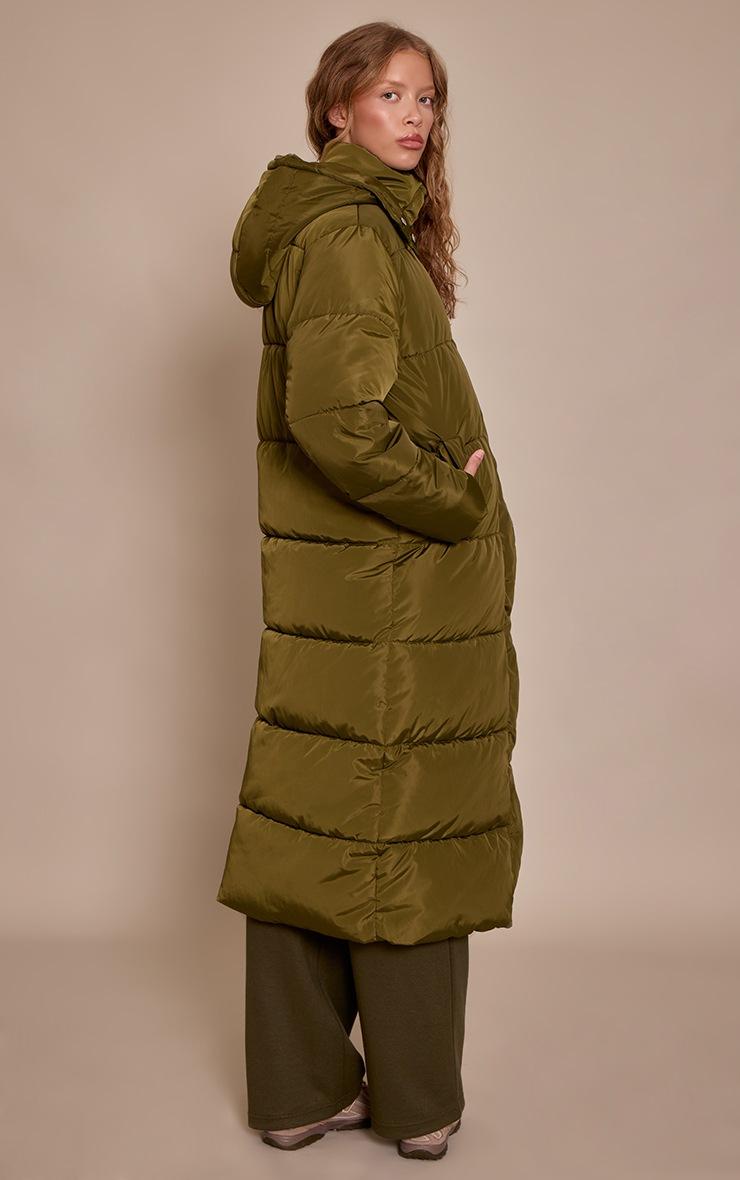 Pretty Little Thing Khaki Longline Puffer Coat