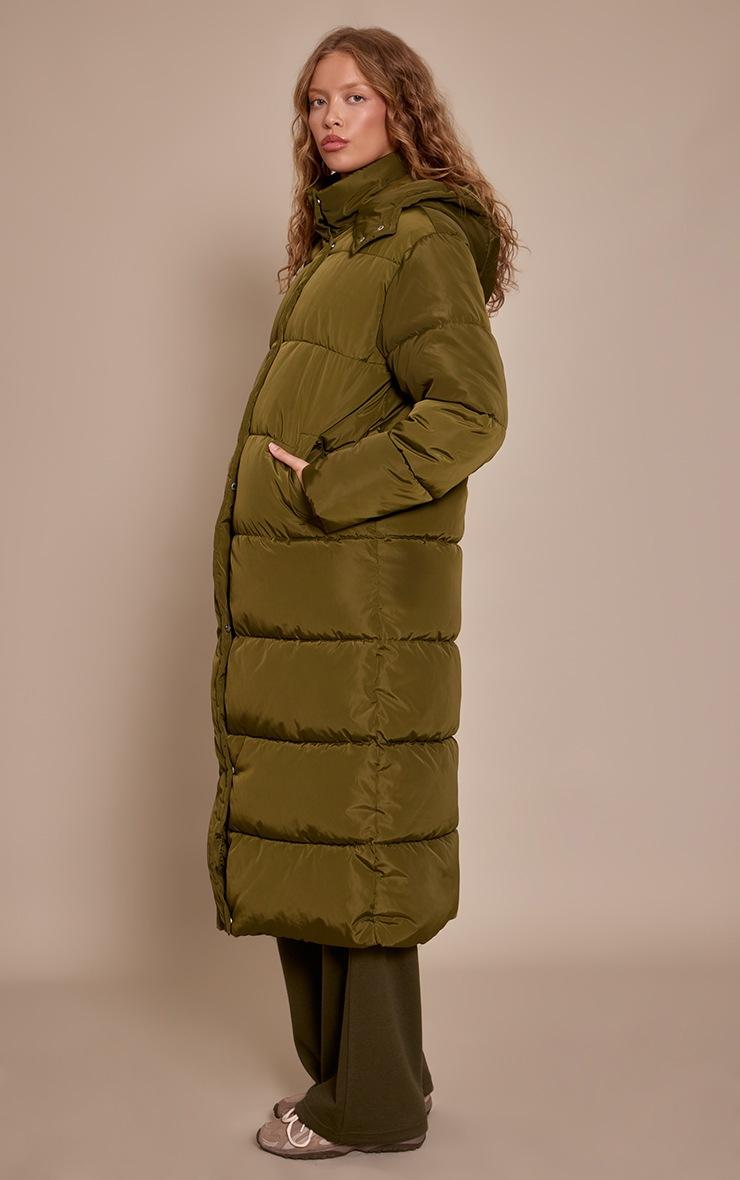Pretty Little Thing Khaki Longline Puffer Coat