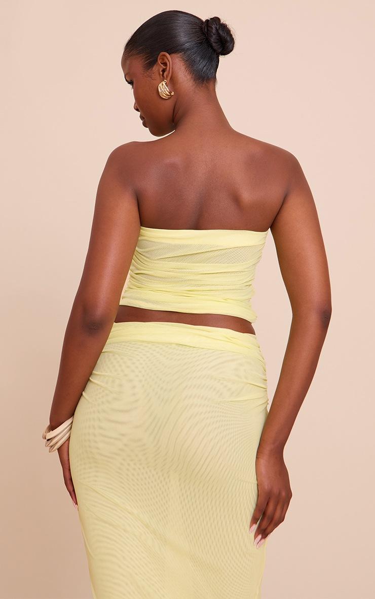 Pretty Little Thing Lemon Chiffon Mesh Bandeau Top