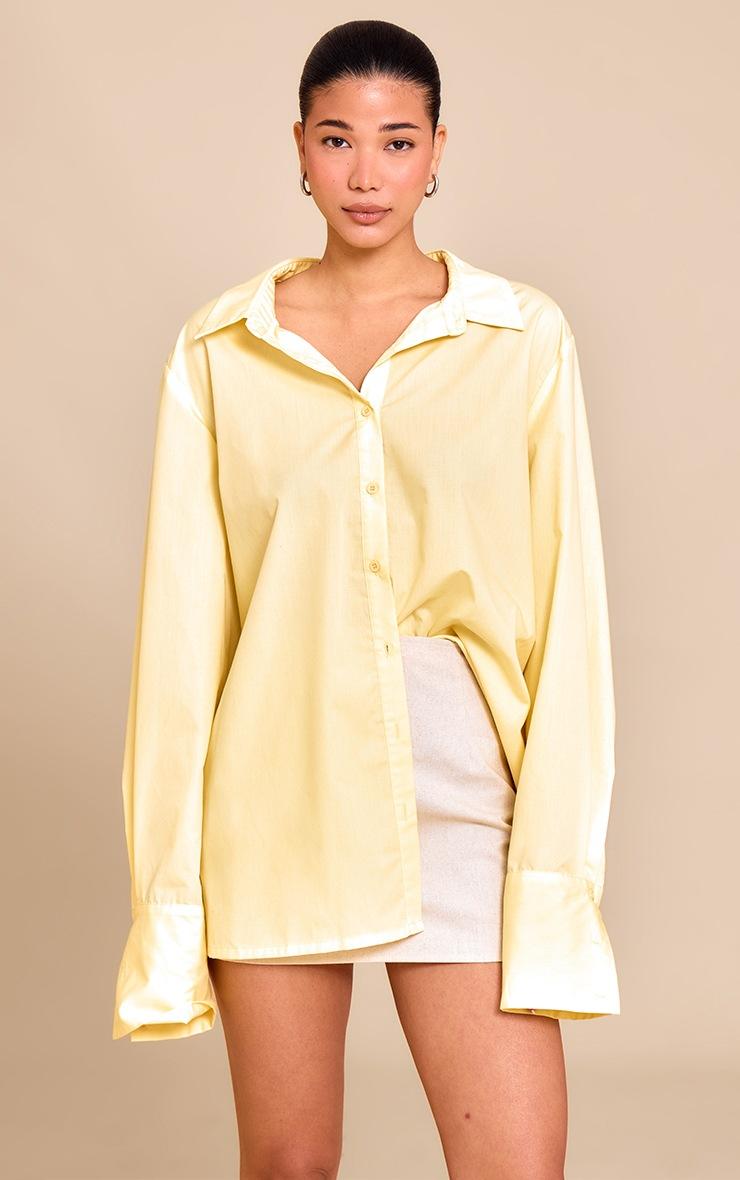 Pretty Little Thing Lemon Oversized Cuff Shirt
