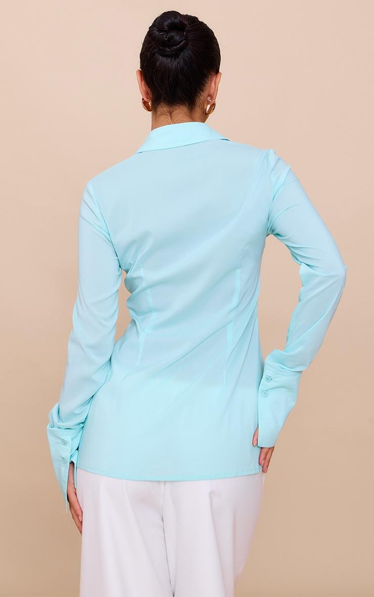 Pretty Little Thing Mint Chiffon Fitted Shirt