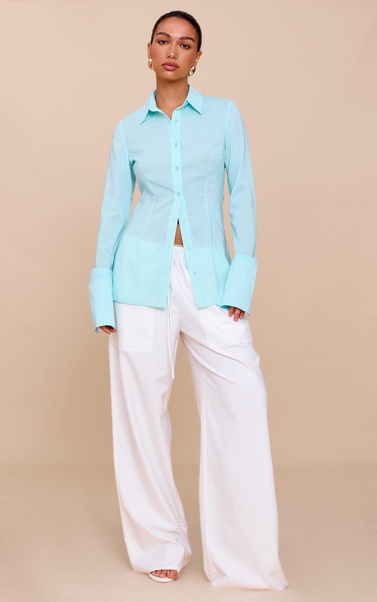 Pretty Little Thing Mint Chiffon Fitted Shirt